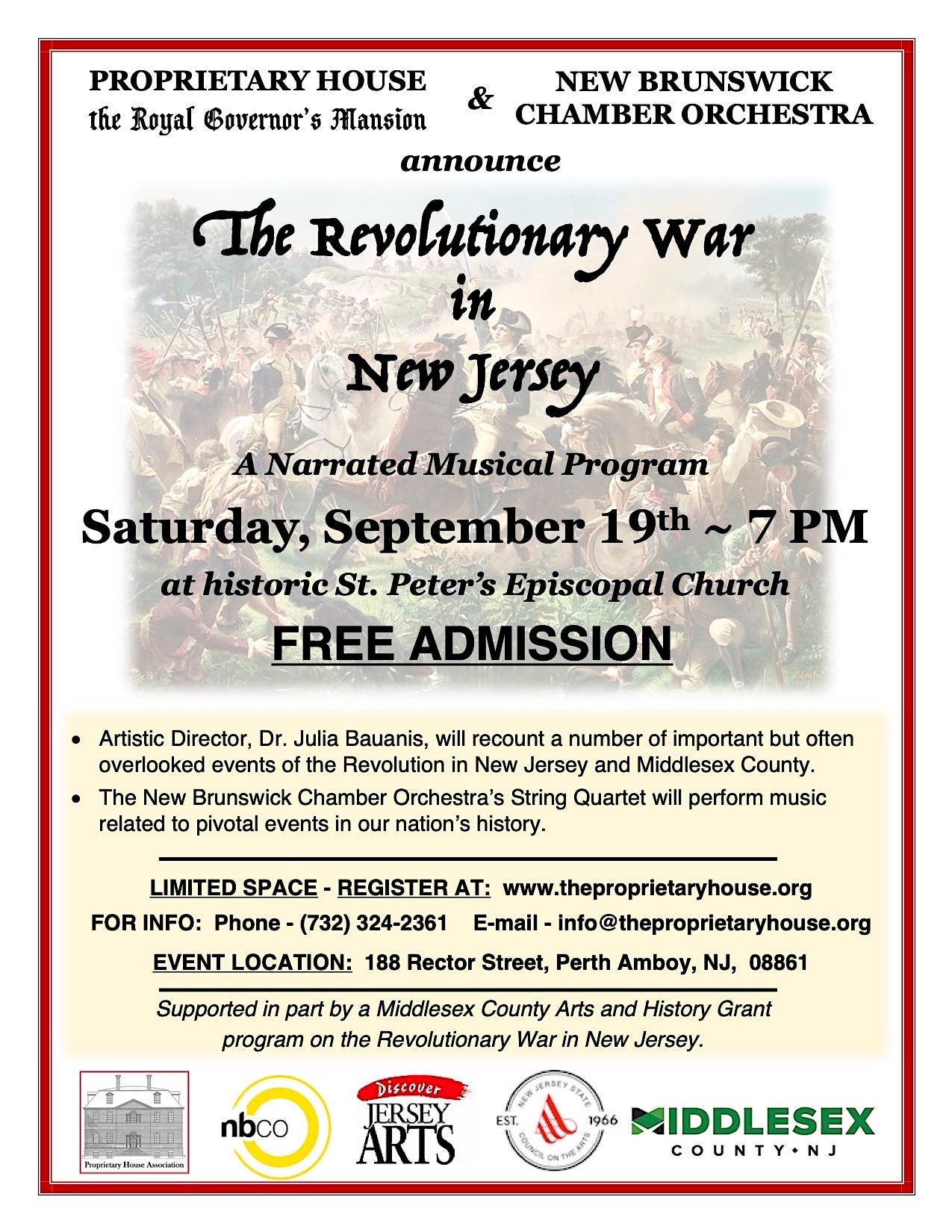 The Revolutionary War in New Jersey - A Narrated Musical Program