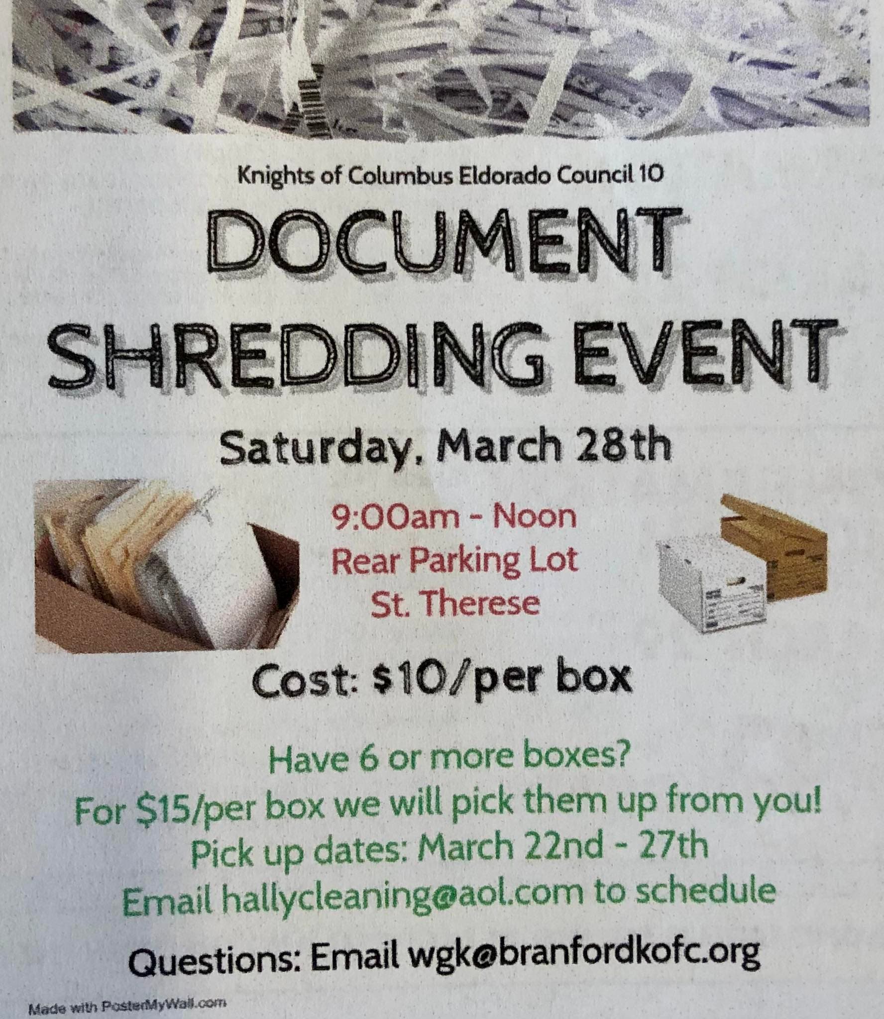 Mar 28 | Knights of Columbus Annual Shred Event | New Haven, CT Patch