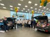 Subies of the Corn Members and Hawk Subaru Staff with the Filled Foresters
