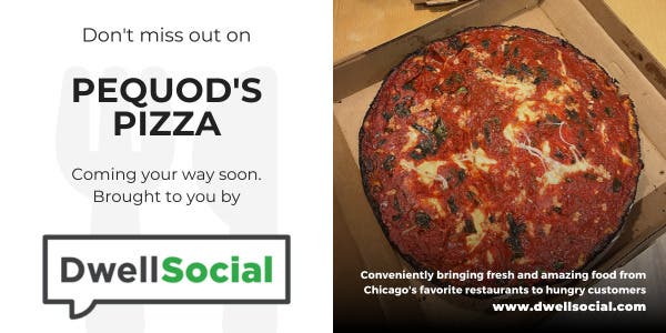 The famous Pequod's, caramelized crust pizza is heading your way. Order by noon.