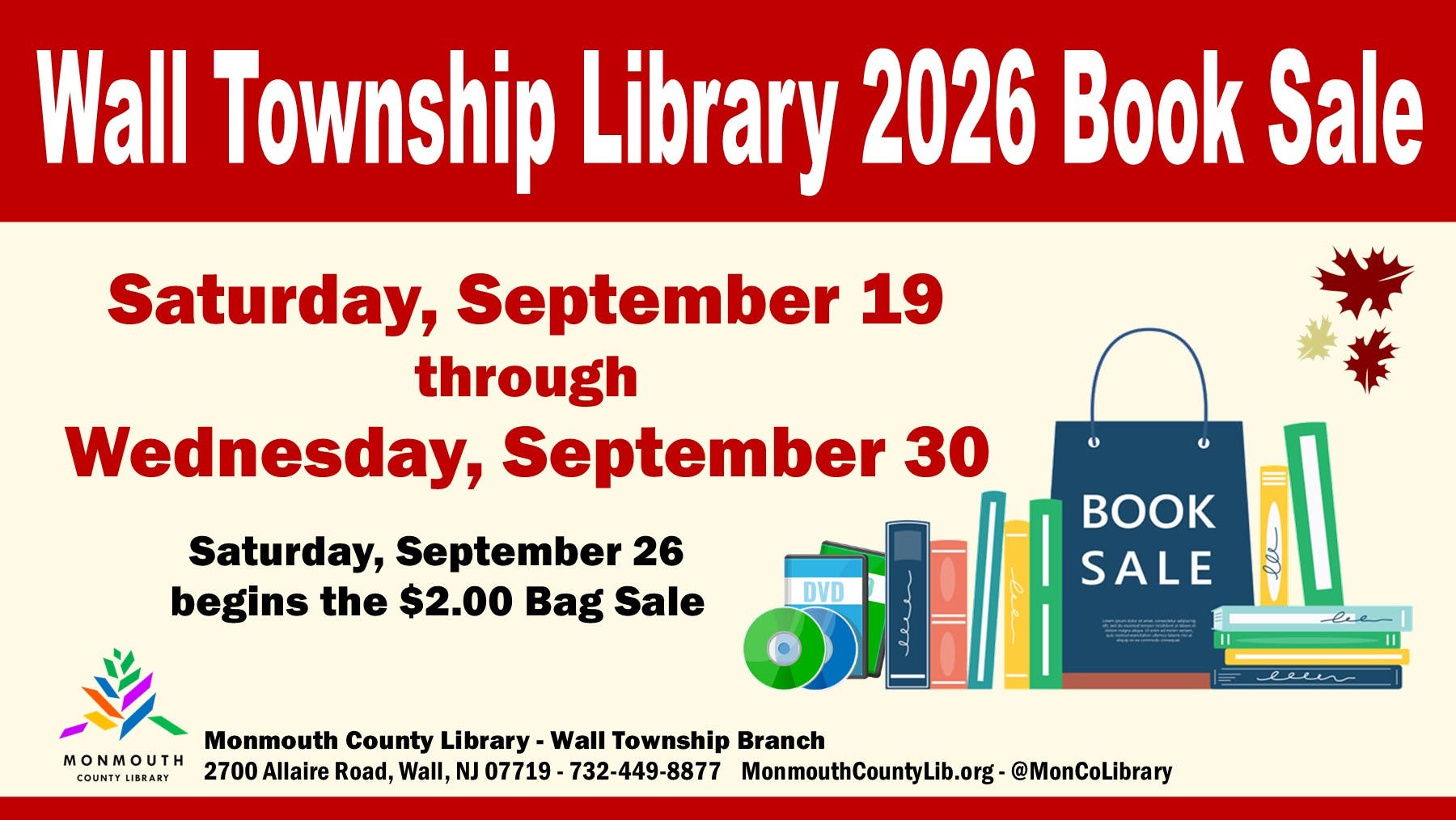 Wall Township Library September 2026 Book Sale
