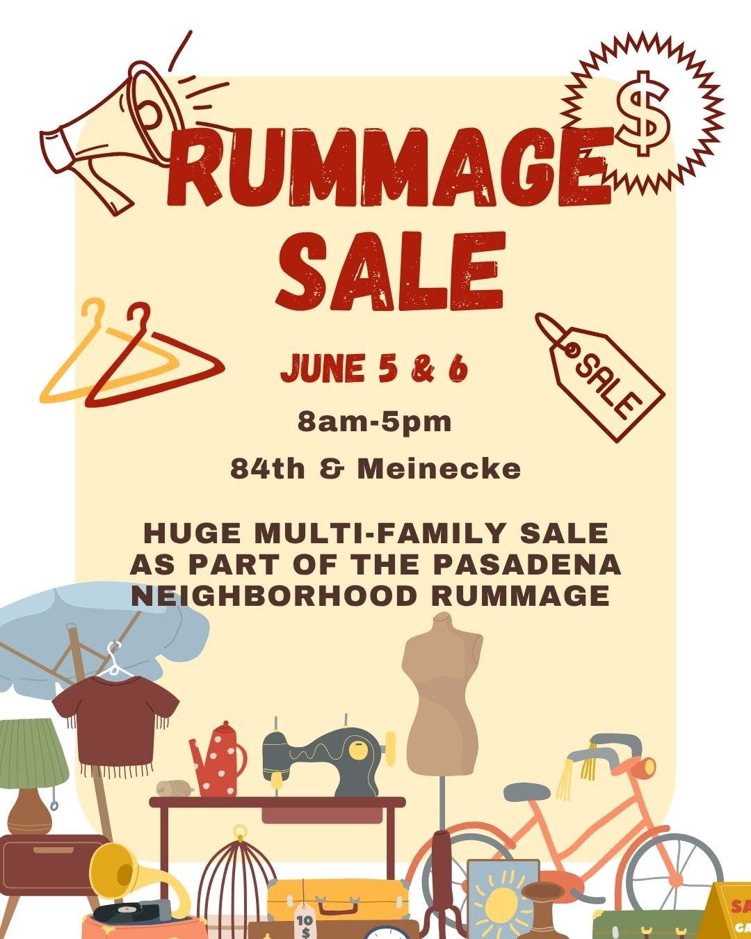 📢 HUGE Multi-Family Rummage Sale! 📢