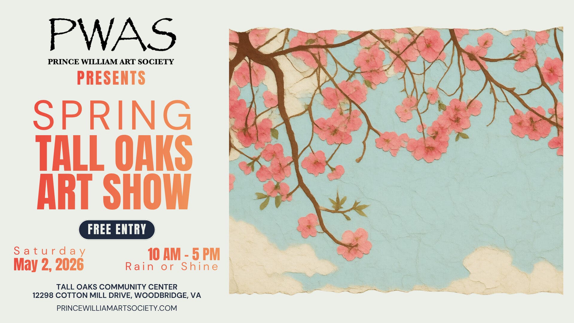 Prince William Art Society Spring Tall Oaks Art Show Sat May 2