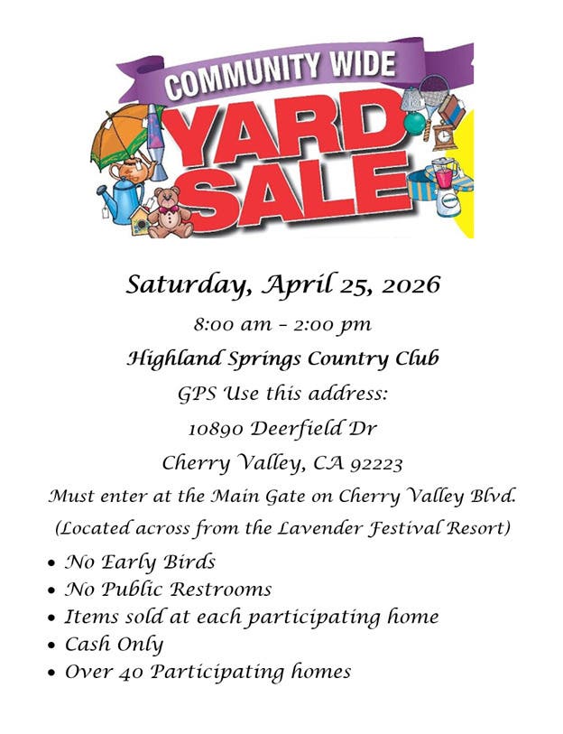 Saturday Communitywide Yard Sale