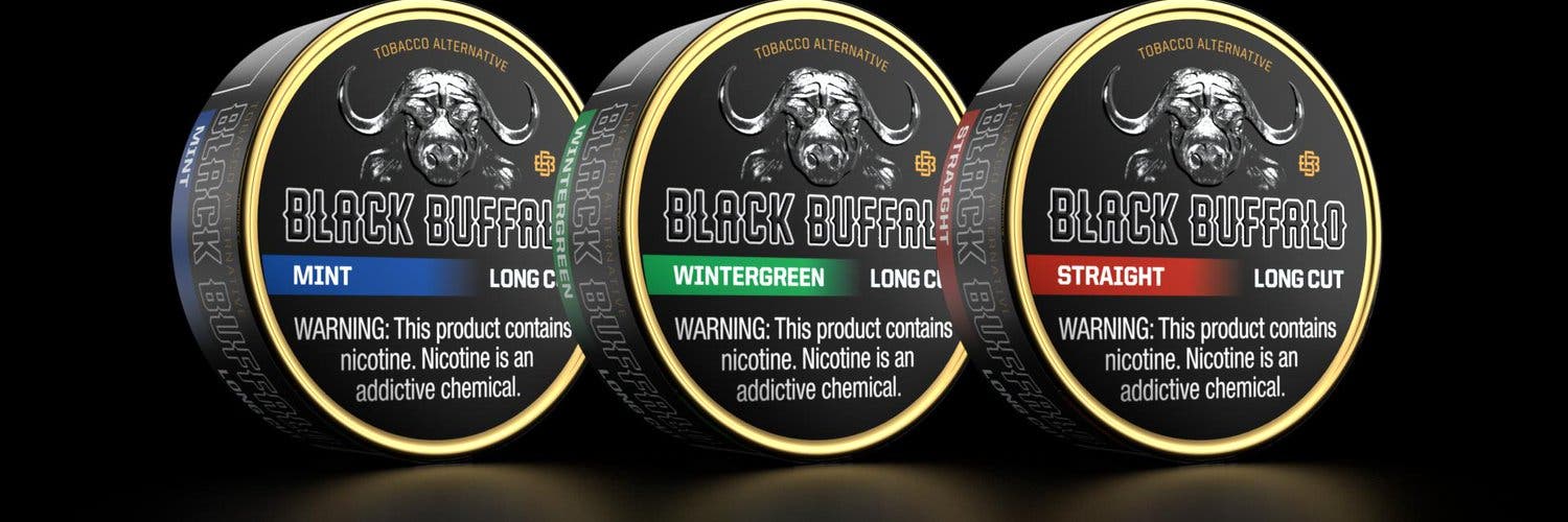 buff tobacco Black Buffalo Straight Nicotine Pouches 11.25mg Black Buffalo, Tobacco-Free Dip, Pouch,