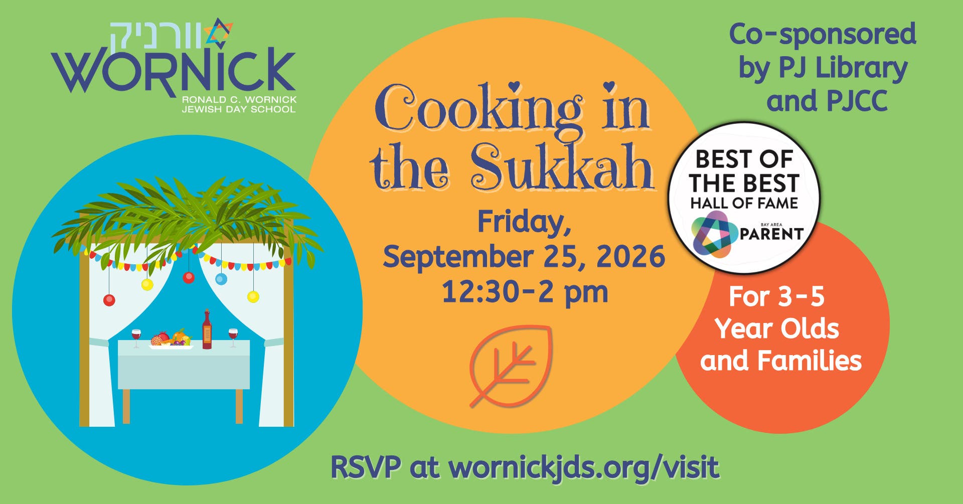 Cooking in the Sukkah for 3-5 Year Olds and Families