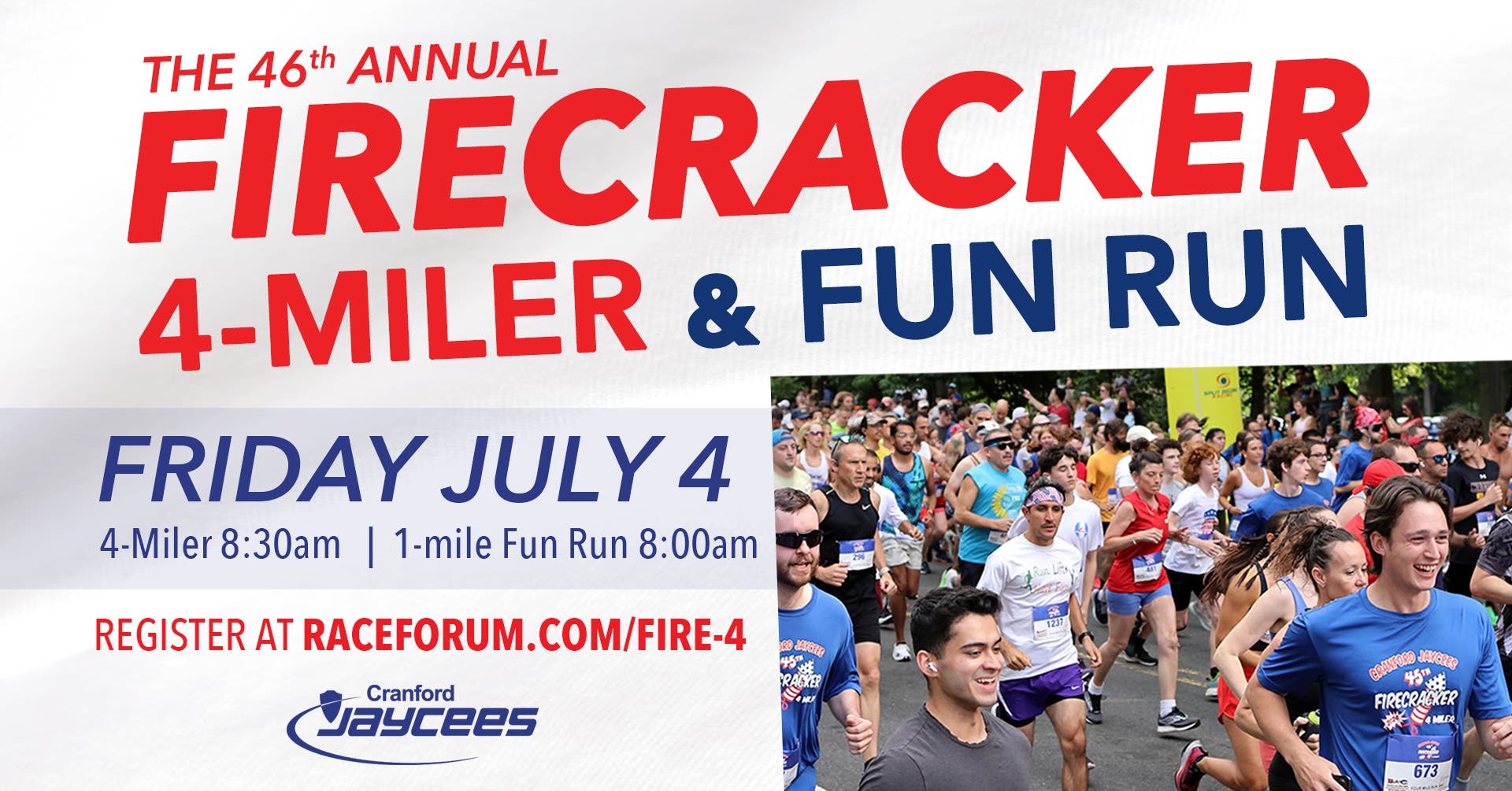 2025 Cranford Jaycees Firecracker 4-Miler & Fun Run