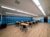 The locker rooms at Troy Middle School were converted. This locker room now serves as a health classroom during the school day while still accommodating student athletics after school.