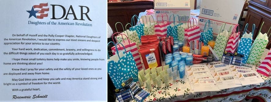 Care Packages ready to be sent to Women Sailors