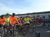 Participants from a previous Bike Tour await the start of the Ride.