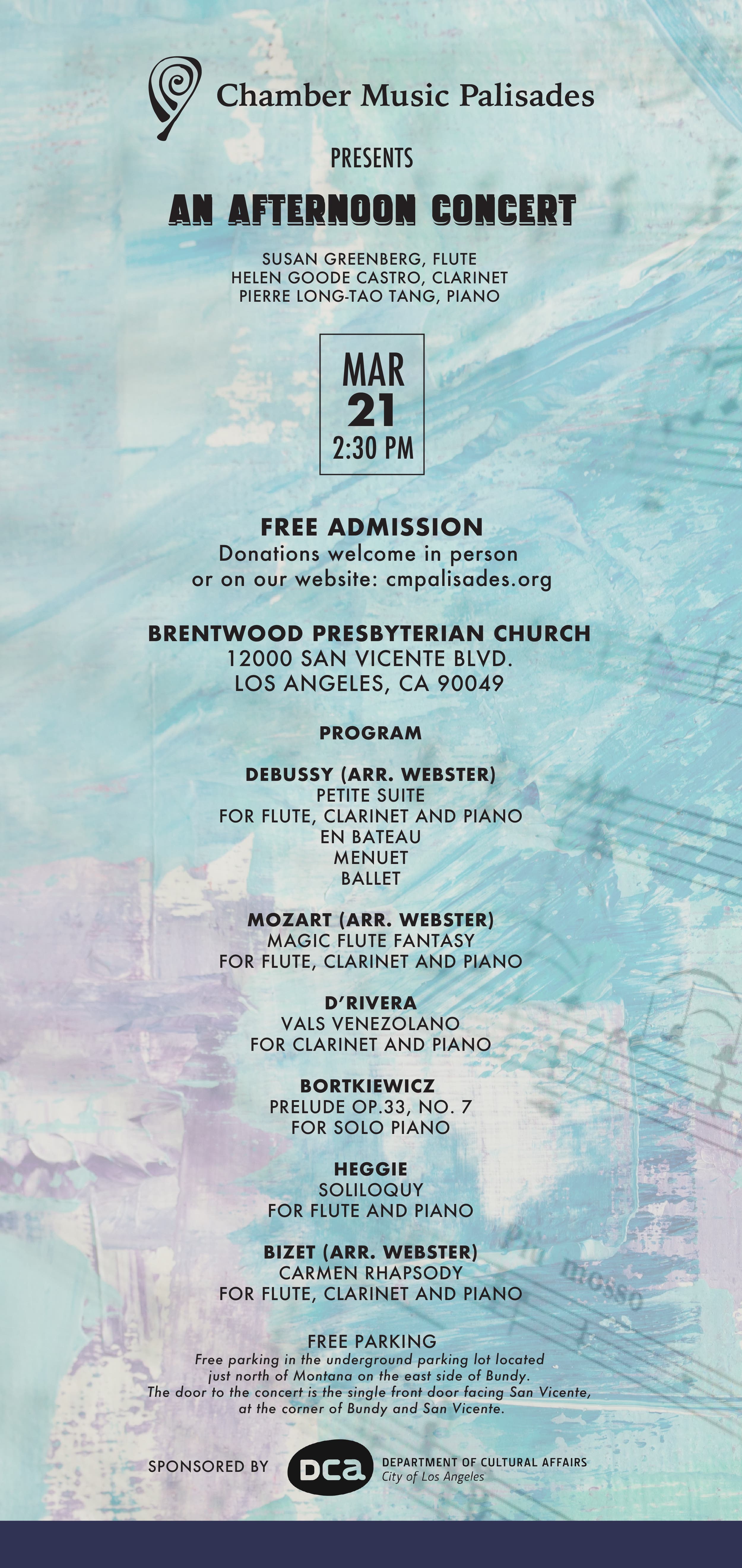 Chamber Music Palisades FREE Concert