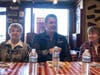 Michael Portillo (center) shares stories with Smith Crossing’s Women’s Book Club including (from left) co-moderators Bobbie Hett and Sherry Sunke.