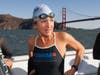 Susan Helmrich at a past Swim Across America San Francisco open water swim. This year's swim is scheduled for September 24.