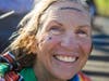 A cancer survivor at last year's Swim Across America San Francisco open water swim.