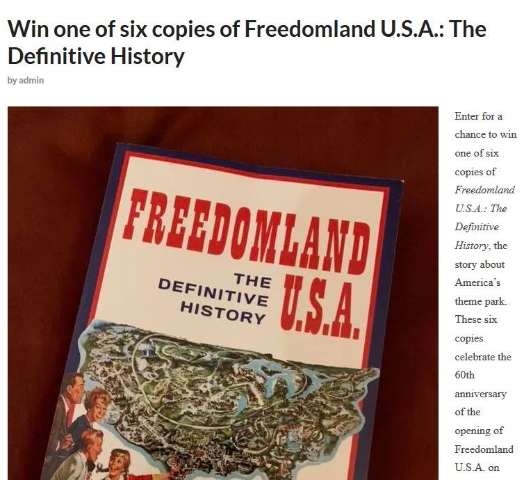 Win a book about Freedomland U.S.A. from Famadillo.com