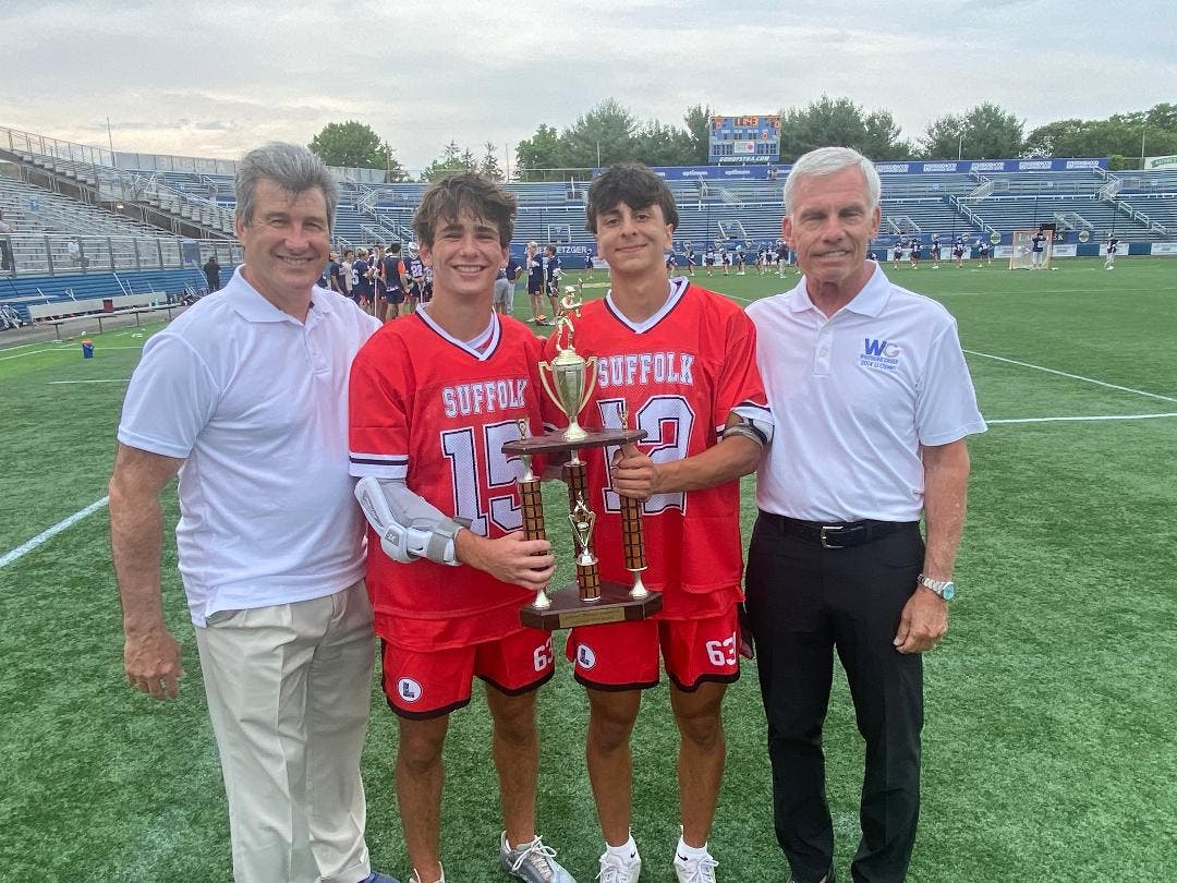 From left: Vincent Sombrotto, MVPs Owen Madden and Tyler Jerome, and James C. Metzger