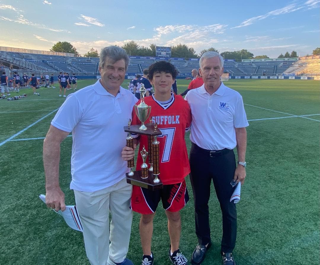 From left: Vincent Sombrotto, MVP Lucas Chung and James C. Metzger.