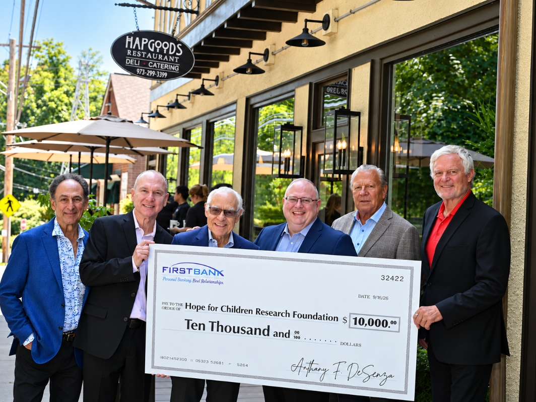 From left to right are: David Green, Results Advertising President & CEO and member of the Hope for Children Foundation Board of Advisors, Michael Kahn, Salvatore Frassetto, Anthony F. DeSenzo, Joseph F. Stefans and Bart Oates
