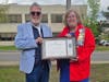 Honorary Regent, Rosemarie Schmidt presents award to Ilian Gilbert
