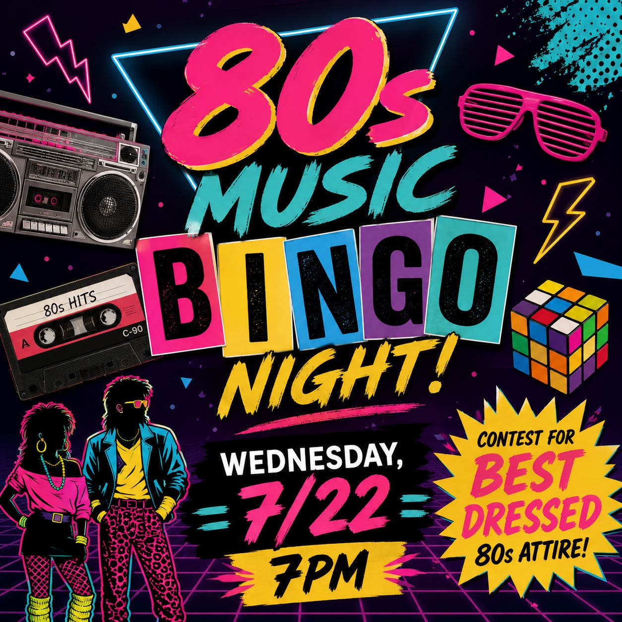 80s Music Bingo Night + Best Dressed Contest