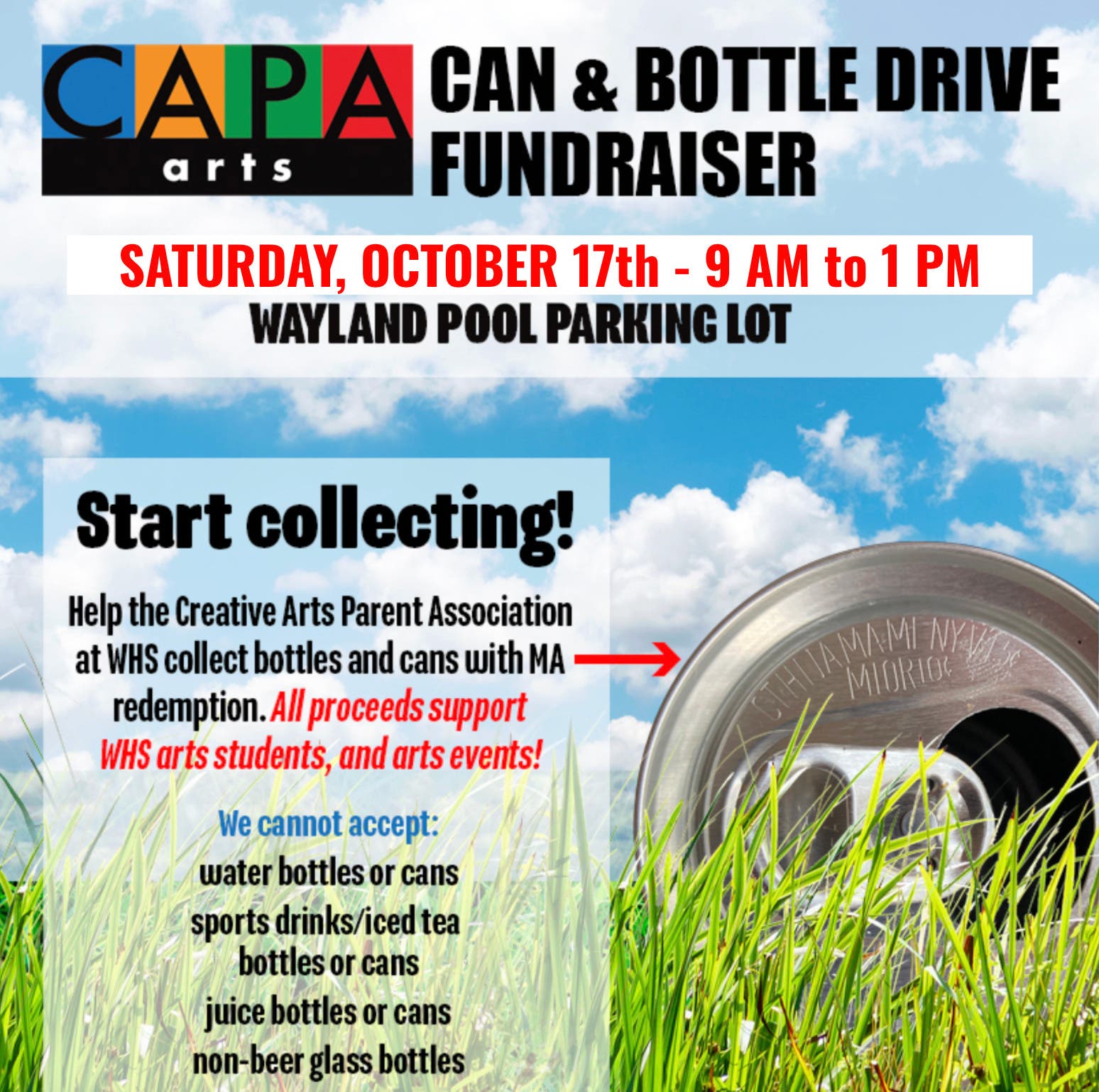 CAPA Fall Can & Bottle Drive 
