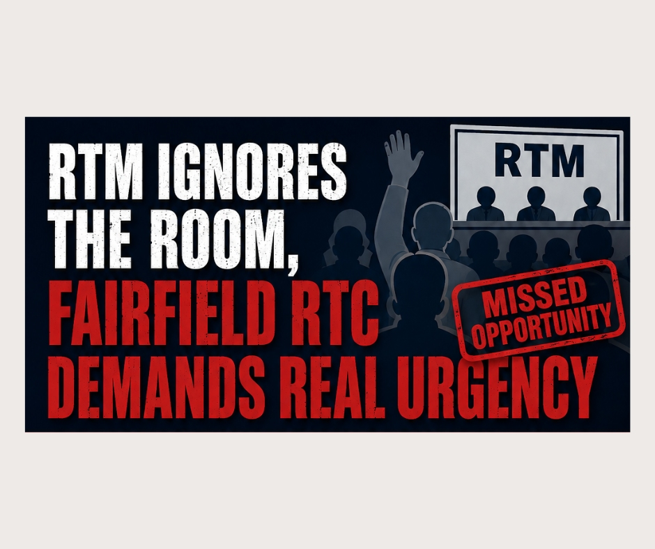 Standing Room Only RTM Meeting as members of the public show up in force to issue opinions on the Fairfield Speed Camera Program. The RTM declined to pause the program despite overwhelming public comment urging it to do so.