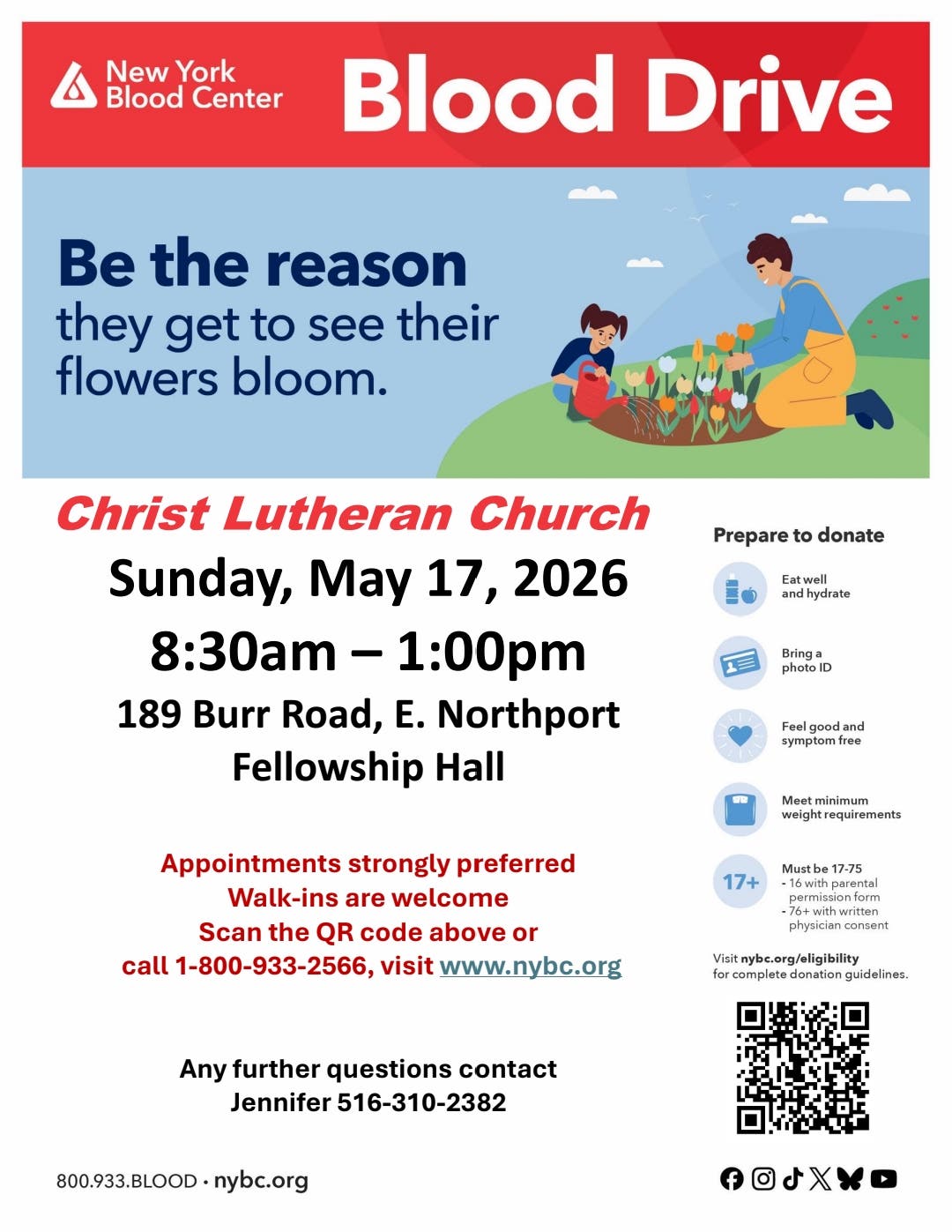 Christ Lutheran Church’s Blood Drive for NYBC