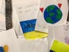 Handmade cards from Holmdel public school students to send to Ukraine. 
