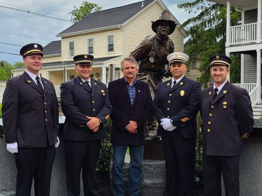 The sculpture represents all of the firefighters that have voluntarily served Chester and the surrounding communities, officials said. 