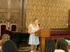 Kendall Torres, 2023 Summit College Club Foundation scholarship recipient, addressing the 2024 scholarship winners and their families.