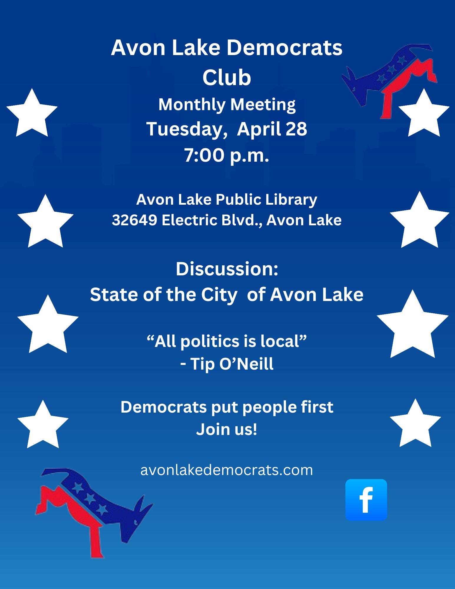 Avon Lake Democrats Club Meeting