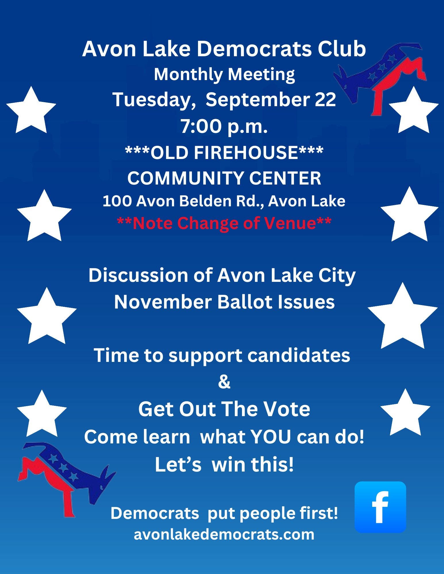 Avon Lake Democrats September Meeting
