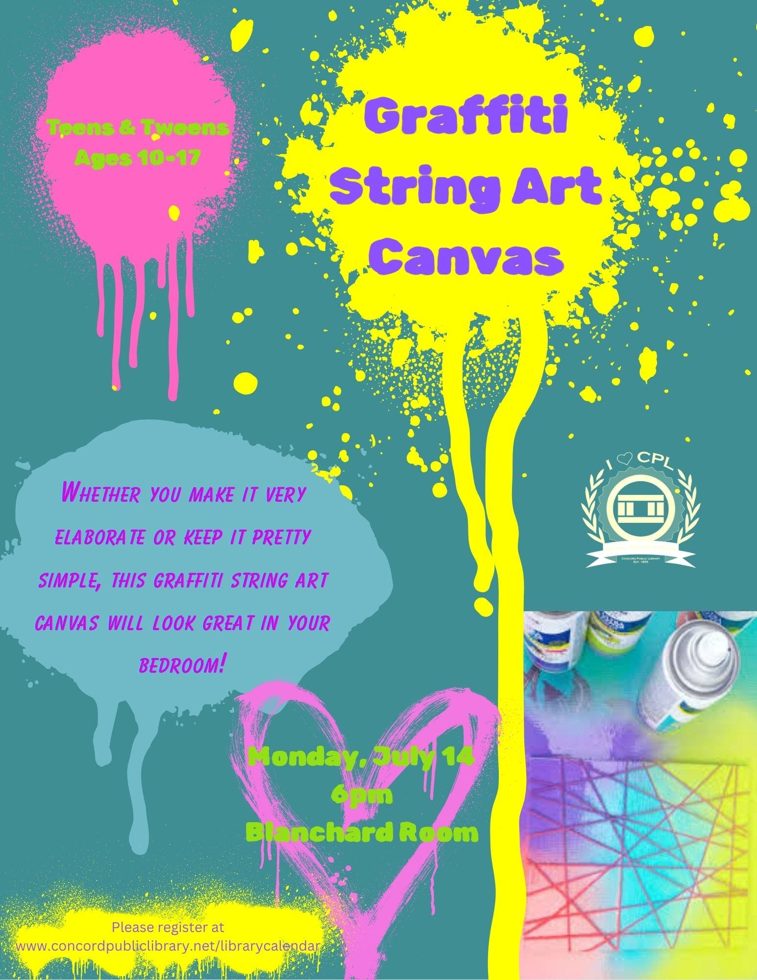 Teens & Tweens Graffiti String Art Canvas