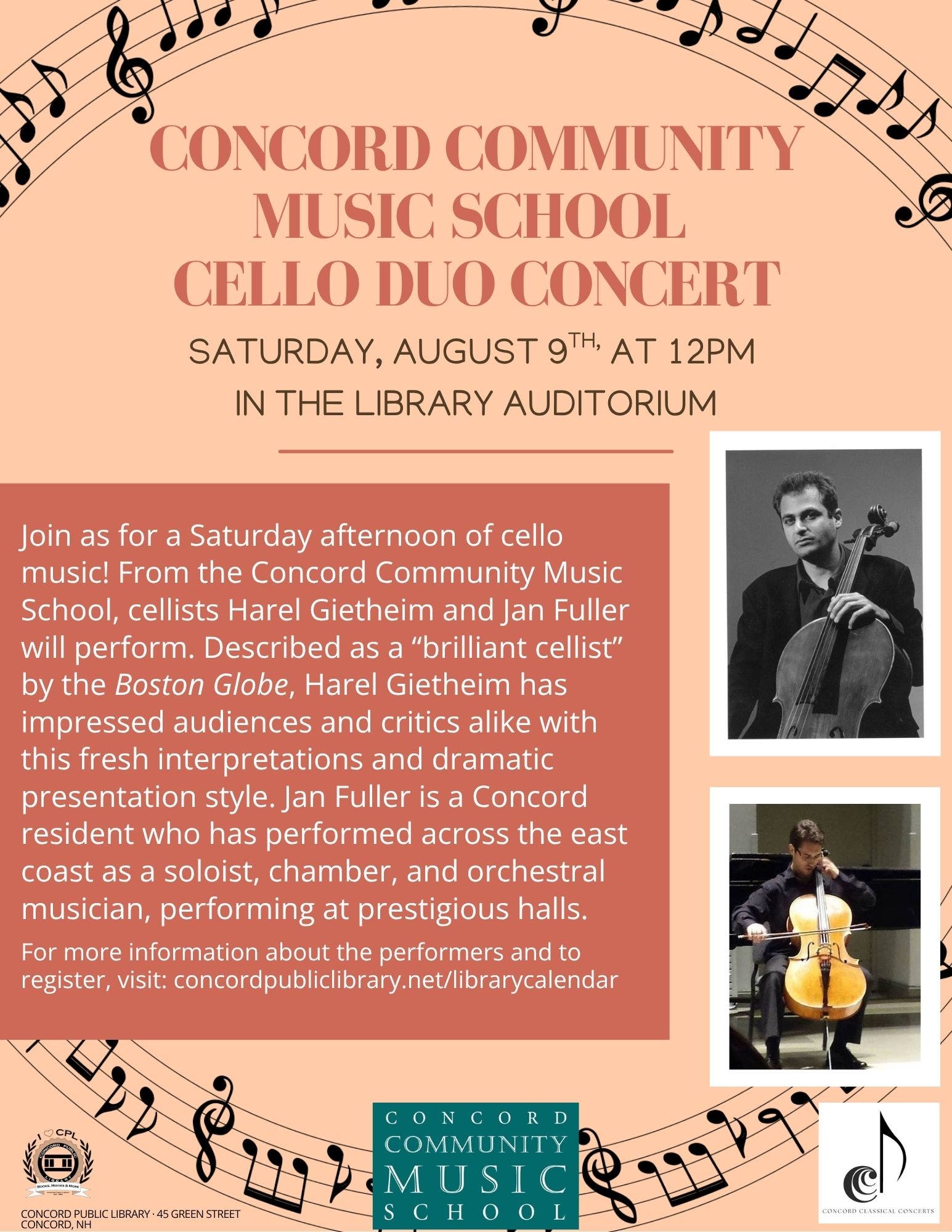 Concord Community Music School Cello Duo Concert