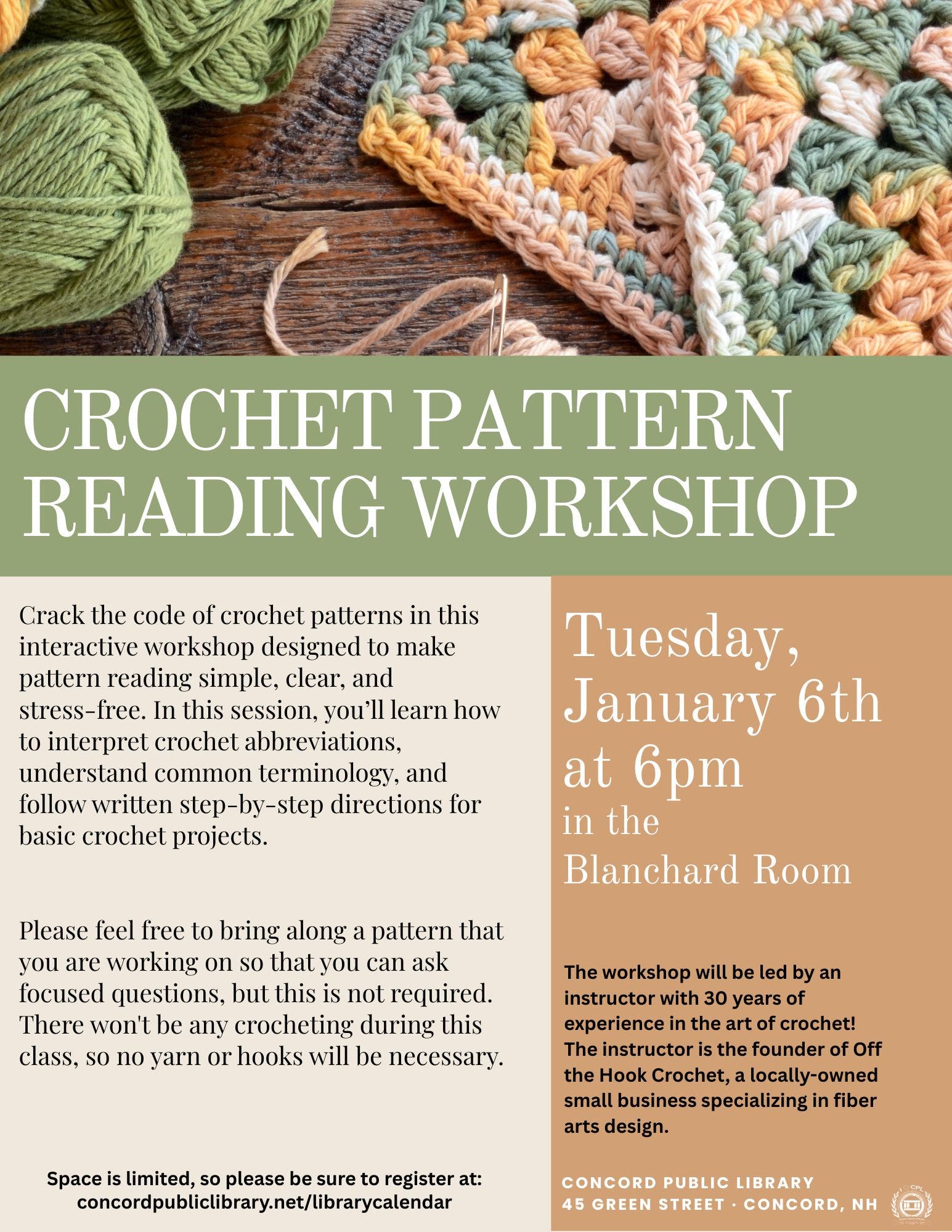 Crochet pattern Reading Workshop
