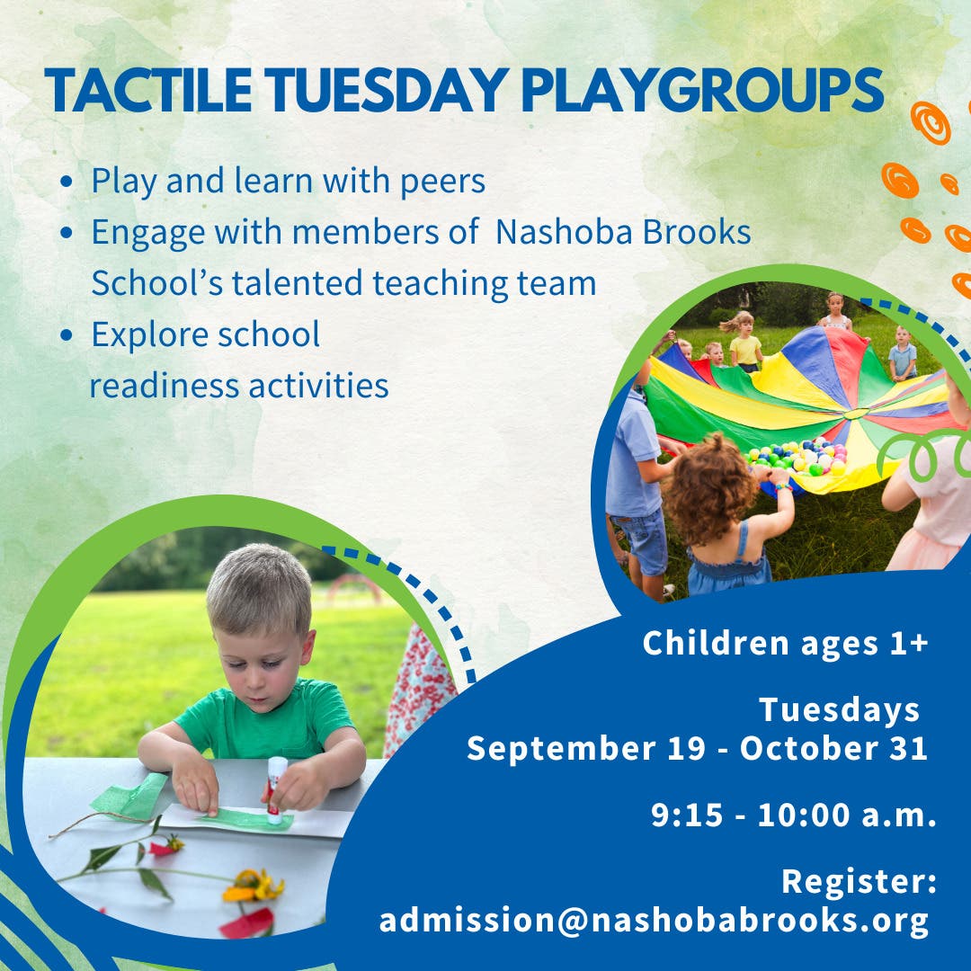 Sep 19 | Tactile Tuesday Playgroup at Nashoba Brooks School | Concord, MA  Patch