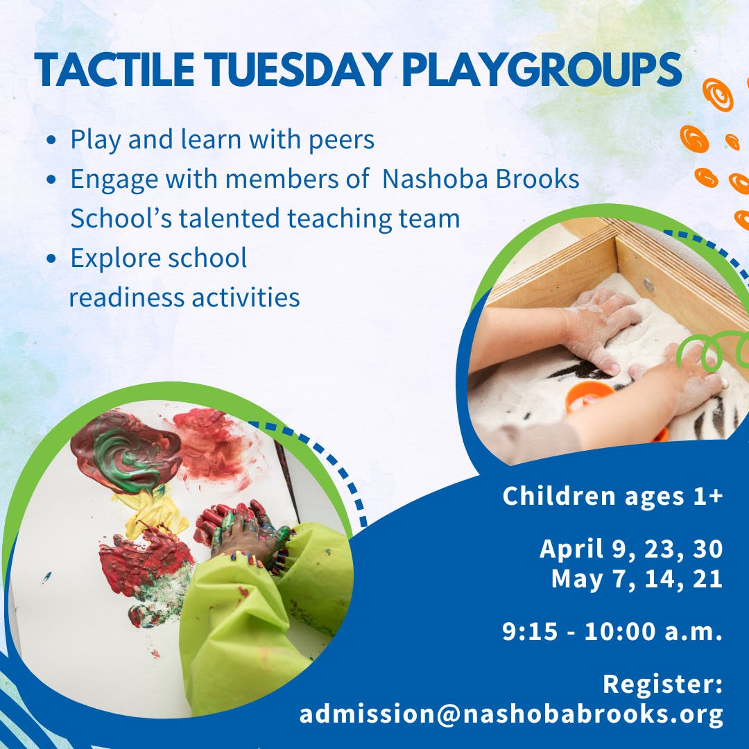 Apr 9 | Tactile Tuesday Playgroup At Nashoba Brooks School | Concord, MA  Patch