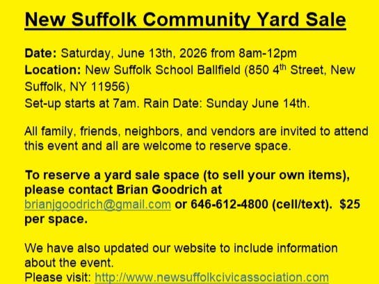 New Suffolk Community Yard Sale