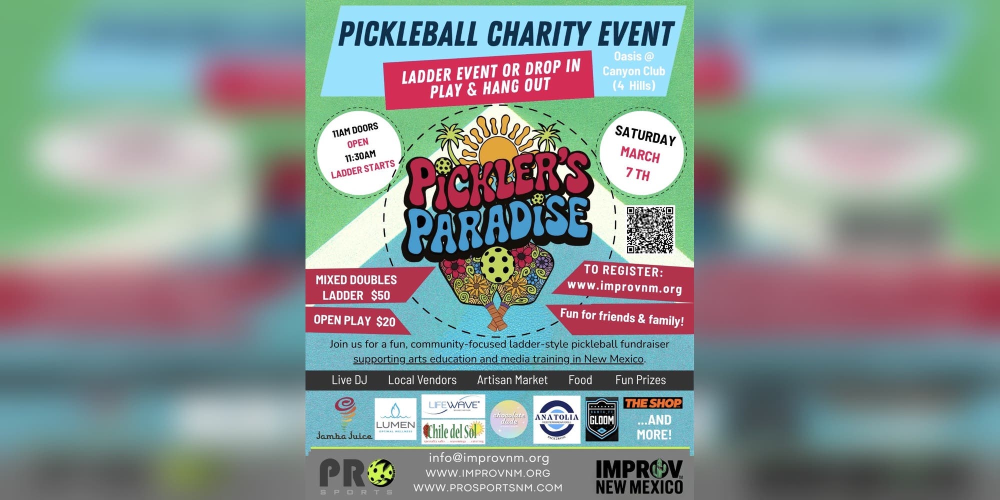 NEW DATE - Pickler's Paradise Fundraiser Event - Ladder-Style Pickleball
