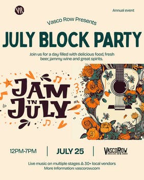 Jam in July on Vasco Row!