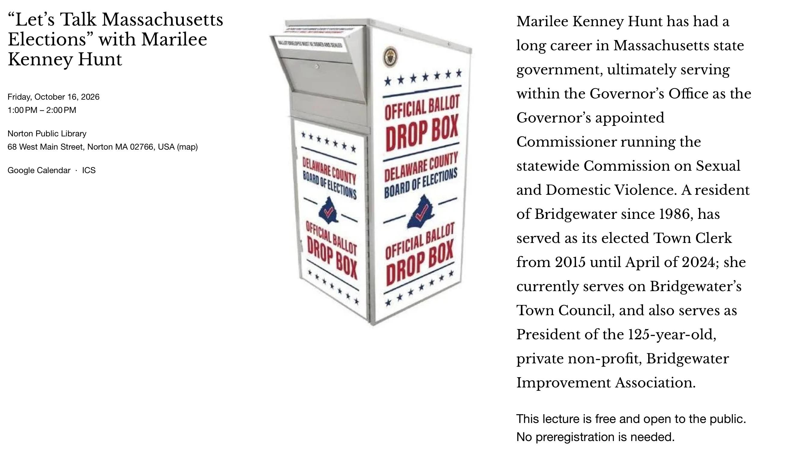Let's Talk Massachusetts with Marilee Kenney Hunt