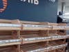 Empty shelves such as these in Kyiv have become increasingly common since Russia invaded Ukraine, Berry said.