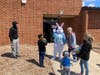 The Easter Bunny greets attendees of Burlington County’s Special Services Unit Spring Fun Fest.