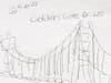 This example of Bannister's sketch-drawing skills features a sketch of, arguably, San Francisco's best-known bridge.