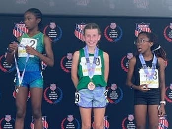 Barger, center, tells Patch that being a Junior Olympian is "the best feeling" she has had as a 10-year-old, and that she also hopes to stand on an Olympic podium one day.