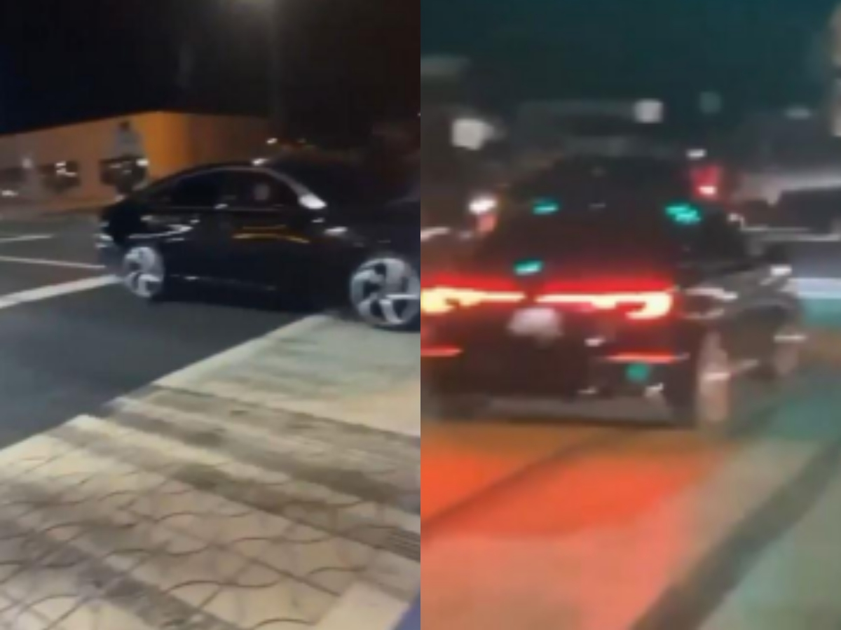 Officials are seeking the driver of this Honda Accord who they say crashed into a golf cart and fled the scene the night of the rally.