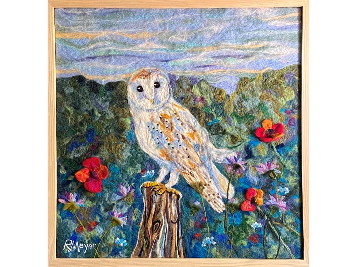 “Owl” by Ruthann Meyer, Felting 