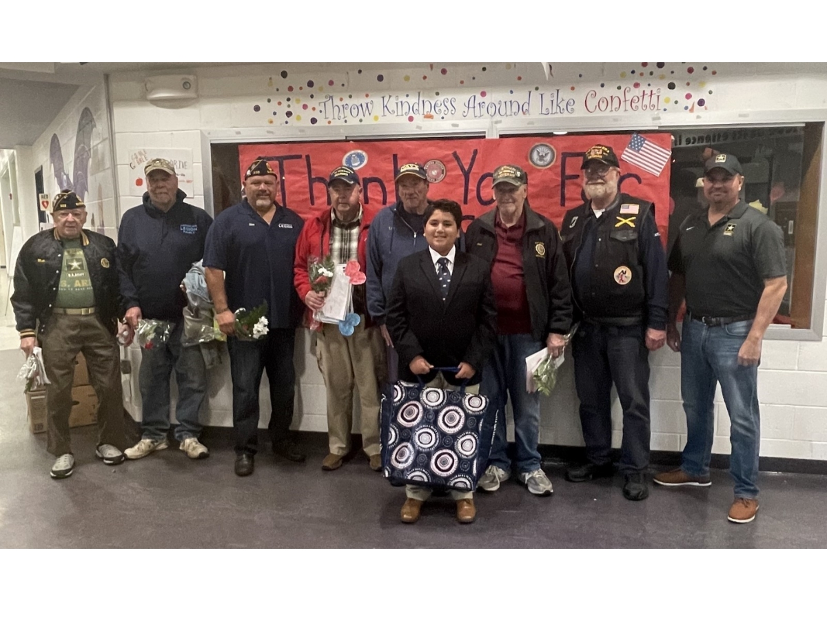 BTSD Student Vincent Lorenzo (front) alongside members of the American Legion Post 232.