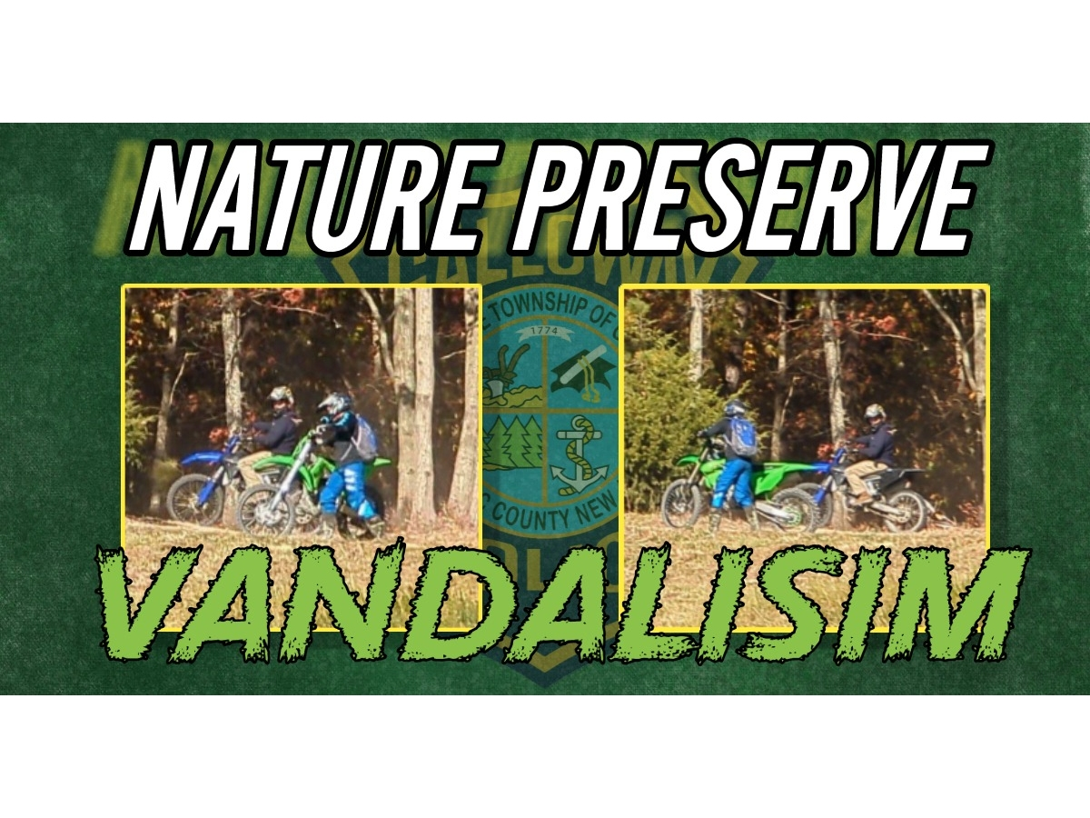 The township is making improvements to what was formerly Ole Hansen's gravel pit, but dirt bikers and ATV riders are trespassing and damaging the property, Galloway police said.