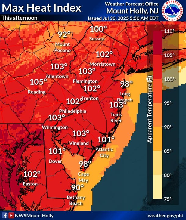 Severe Weather Warnings Issued For Parts Of NJ, Flood Watch For All ...